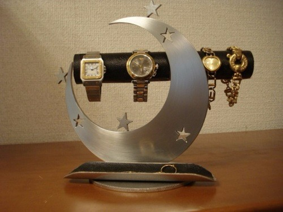 バレンタイン　トリプル気まぐれ三日月丸パイプ腕時計スタンド ロングハーフパイプトレイ 　ak-design 1枚目の画像