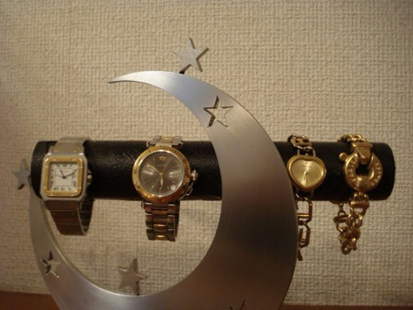 バレンタイン　トリプル気まぐれ三日月丸パイプ腕時計スタンド ロングハーフパイプトレイ 　ak-design 2枚目の画像