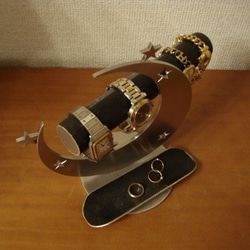 バレンタイン　トリプル気まぐれ三日月丸パイプ腕時計スタンド ロングハーフパイプトレイ 　ak-design 7枚目の画像