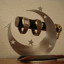 バレンタイン　トリプル気まぐれ三日月丸パイプ腕時計スタンド ロングハーフパイプトレイ 　ak-design 8枚目の画像