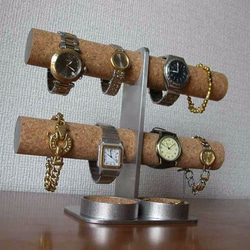 バレンタイン　ダブル丸トレイ8本掛けインテリア腕時計スタンド 4枚目の画像