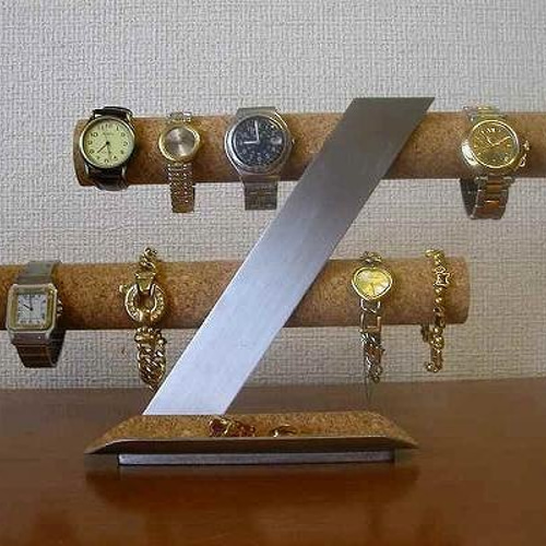 腕時計スタンド　8本掛けインテリア腕時計収納スタンド　ロングトレイ　AKデザイン 腕時計スタンド 8本掛け腕時計ディスプレイスタンド - AKデザイン