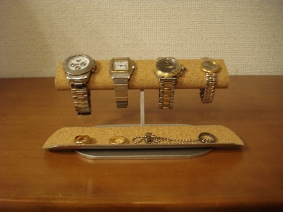 父へのプレゼントに　だ円ロングトレイ4本掛け腕時計スタンド ak-design　130115 2枚目の画像