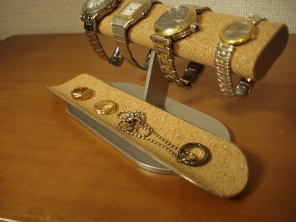 父へのプレゼントに　だ円ロングトレイ4本掛け腕時計スタンド ak-design　130115 8枚目の画像