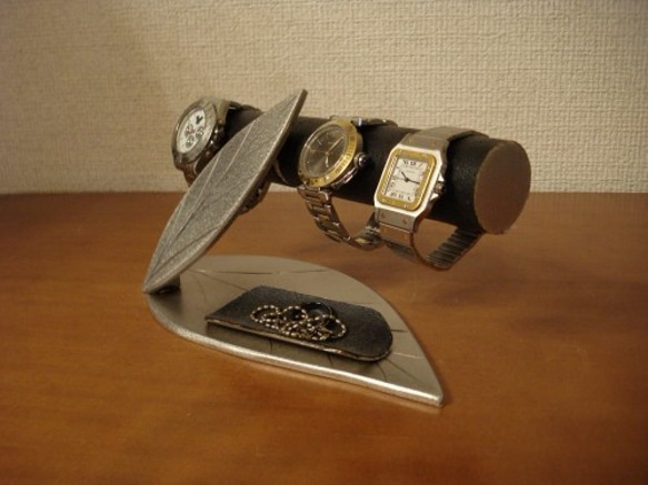誕生日プレゼント　ダブルリーフトレイ付き時計インテリア収納スタンド　ブラック！！ 5枚目の画像