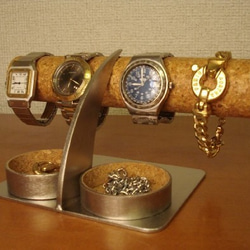 誕生日プレゼント　アクセサリー丸ダブルトレイ腕時計スタンド 1枚目の画像