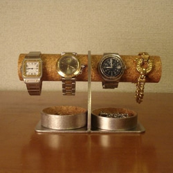 誕生日プレゼント　アクセサリー丸ダブルトレイ腕時計スタンド 2枚目の画像