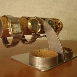 誕生日プレゼント　アクセサリー丸ダブルトレイ腕時計スタンド 4枚目の画像