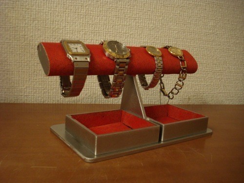 腕時計スタンド　レッドだ円ダブルでかいトレイ腕時計スタンド　ak-design　No.131106