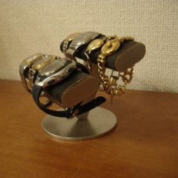 誕生日プレゼント　ブラックダブルだ円パイプ4本掛け腕時計スタンド　ak-design　N121220 7枚目の画像