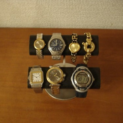 誕生日プレゼント　ブラックダブルだ円パイプ4本掛け腕時計スタンド　ak-design　N121220 10枚目の画像