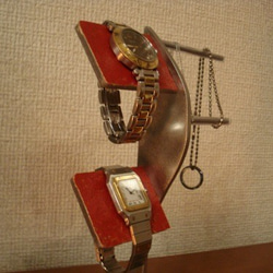 プレゼント　腕時計、リング、ネックレススタンド★レッド 　N13223 7枚目の画像