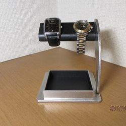 時計スタンド　だ円パイプの角度を変更できるブラック腕時計スタンド 7枚目の画像