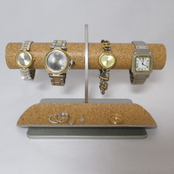 腕時計スタンド　腕時計4本掛けロングトレイ付きハーフムーン腕時計スタンド　ak-design   N17117 2枚目の画像