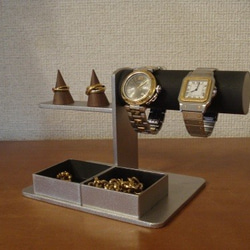敬老の日　ブラック　腕時計、リング、トレイアクセサリースタンド　N150103 1枚目の画像