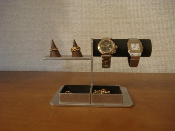 敬老の日　ブラック　腕時計、リング、トレイアクセサリースタンド　N150103 2枚目の画像