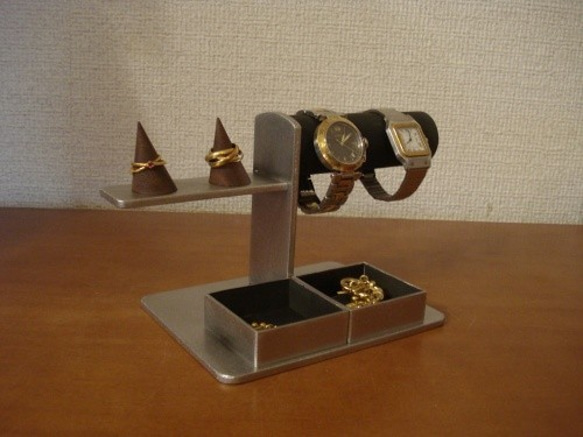 敬老の日　ブラック　腕時計、リング、トレイアクセサリースタンド　N150103 3枚目の画像