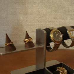 敬老の日　ブラック　腕時計、リング、トレイアクセサリースタンド　N150103 5枚目の画像