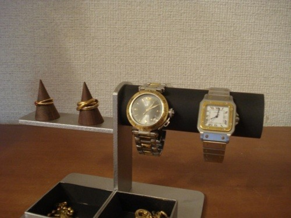 敬老の日　ブラック　腕時計、リング、トレイアクセサリースタンド　N150103 6枚目の画像