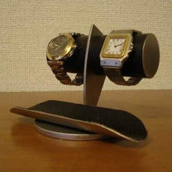 腕時計スタンド　どっしりちょっと太めのパイプブラックコルク腕時計スタンド　No.12320 1枚目の画像