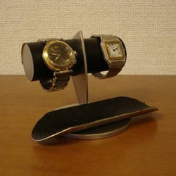腕時計スタンド　どっしりちょっと太めのパイプブラックコルク腕時計スタンド　No.12320 5枚目の画像