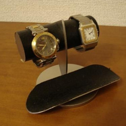 腕時計スタンド　どっしりちょっと太めのパイプブラックコルク腕時計スタンド　No.12320 6枚目の画像