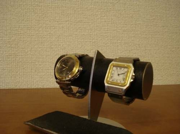腕時計スタンド　どっしりちょっと太めのパイプブラックコルク腕時計スタンド　No.12320 7枚目の画像