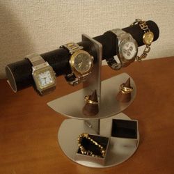 腕時計スタンド　 ダブル角トレイアクセサリースタンドブラック　 4枚目の画像