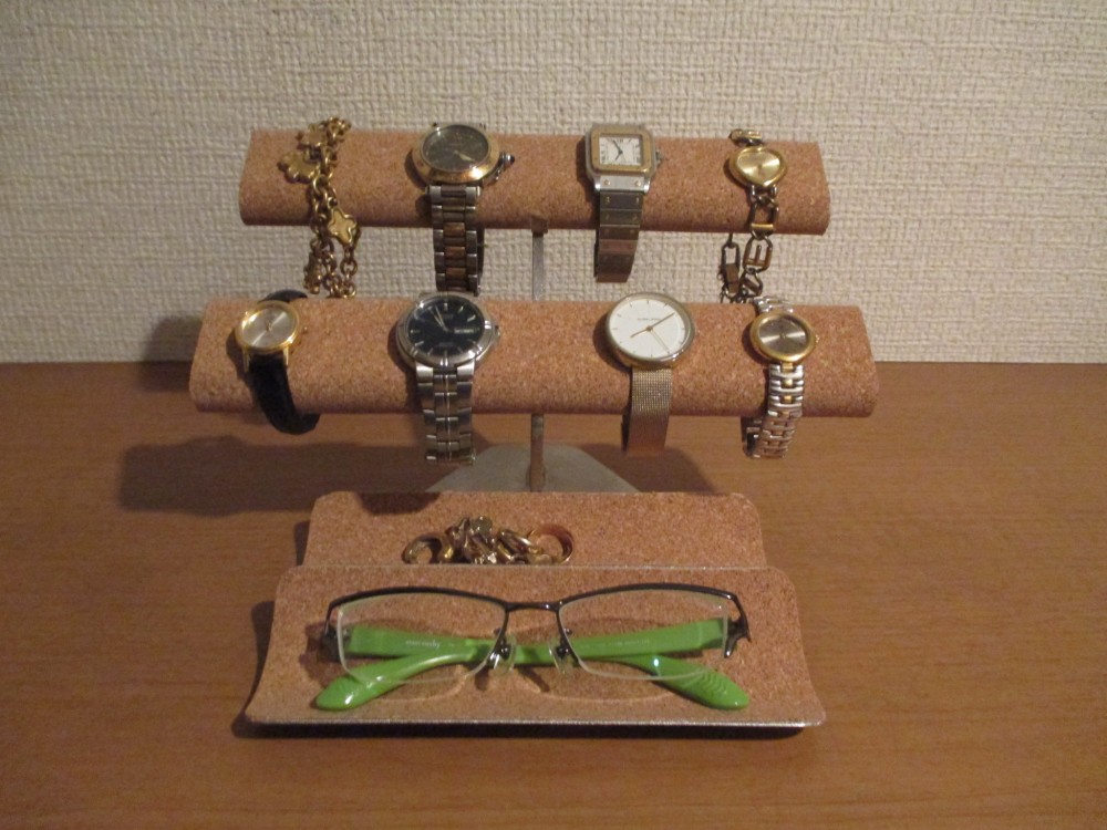 新作！腕時計（8本掛け）、眼鏡、アクセサリー、ロングハーフパイプトレイ付き　№211125