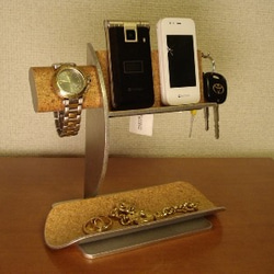 腕時計スタンド　腕時計、キー、ダブルトレイスタンド　ブラック 4枚目の画像