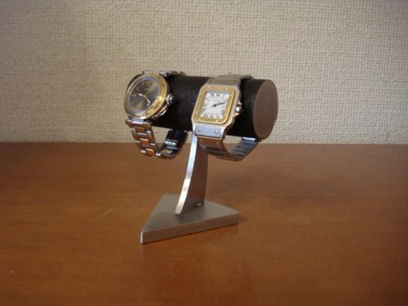 腕時計スタンド　ダブルウォッチスタンド　ブラック 1枚目の画像