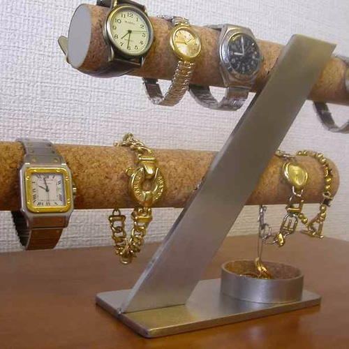 時計スタンド 8本掛けインテリア腕時計収納スタンド 丸トレイ その他