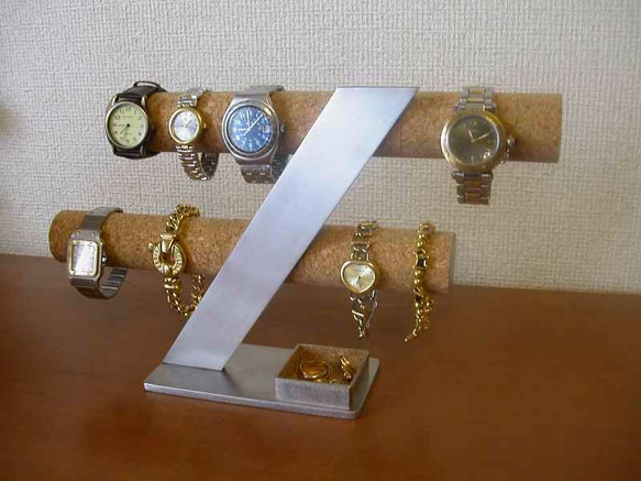 腕時計スタンド　ステンレス製8本掛けインテリア腕時計収納スタンド　角トレイ 1枚目の画像