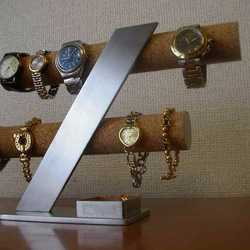 腕時計スタンド　ステンレス製8本掛けインテリア腕時計収納スタンド　角トレイ 5枚目の画像
