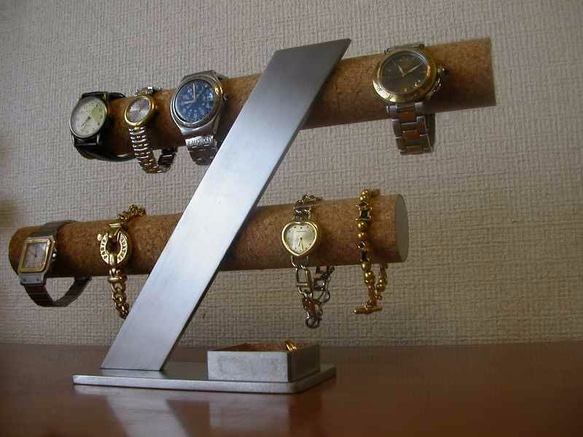 腕時計スタンド　ステンレス製8本掛けインテリア腕時計収納スタンド　角トレイ 5枚目の画像