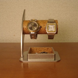 ウォッチスタンド　丸パイプ2本掛け腕時計スタンド　男性用 2枚目の画像
