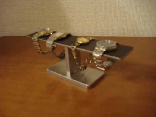 父の日に！ウォッチスタンド　水平バー時計スタンドブラック