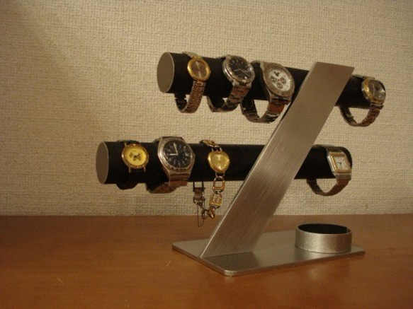 　ブラック6～8本掛けデザイン腕時計スタンド 3枚目の画像