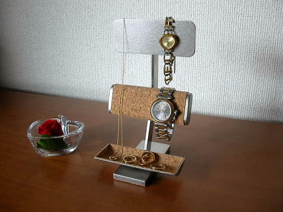 だ円パイプ腕時計スタンド小物入れケース付き 2枚目の画像