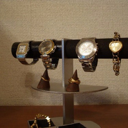 腕時計スタンド　 ダブル角トレイアクセサリースタンドブラック　 5枚目の画像