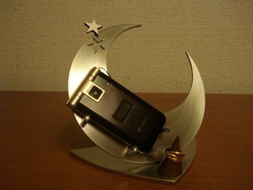 気まぐれスター三日月携帯電話スタンド　指輪スタンド付き