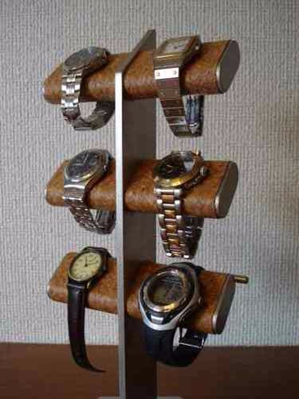 6本掛け腕時計、革バンド、リングスタンド（未固定） 4枚目の画像