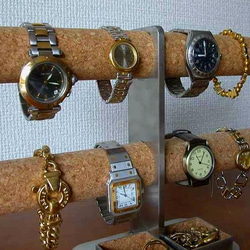 プレゼントに！ダブルトレイ8本掛けインテリア腕時計スタンド 7枚目の画像