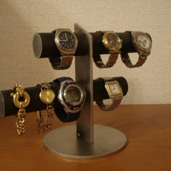 彼氏へのプレゼントに！ブラック6本掛け腕時計スタンド スタンダード　 3枚目の画像
