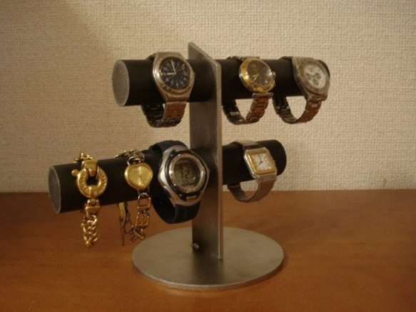 彼氏へのプレゼントに！ブラック6本掛け腕時計スタンド スタンダード　 3枚目の画像