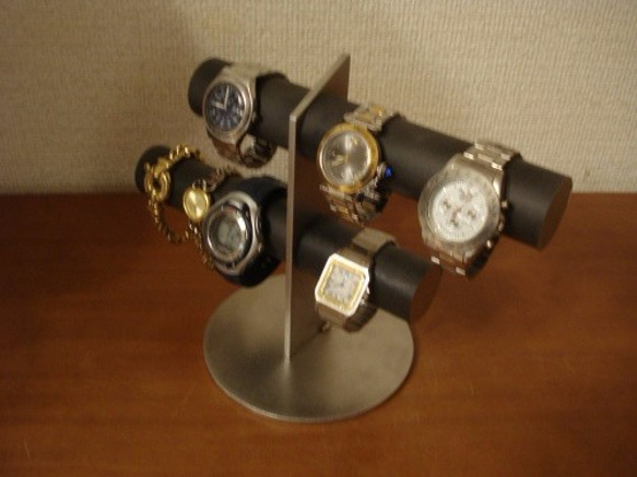 彼氏へのプレゼントに！ブラック6本掛け腕時計スタンド スタンダード　 4枚目の画像