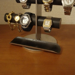 誕生日プレゼントに！ブラック6本掛け腕時計スタンド ロングトレイタイプ　 7枚目の画像