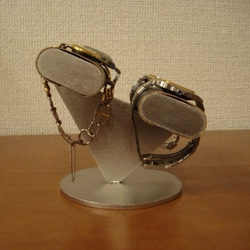 ブラックダブル楕円パイプ腕時計スタンド　ak-design 2枚目の画像