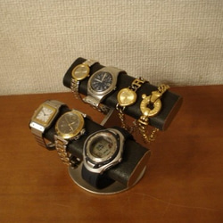 ブラックダブル楕円パイプ腕時計スタンド　ak-design 6枚目の画像