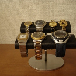 ブラックダブル楕円パイプ腕時計スタンド　ak-design 7枚目の画像